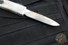 Microtech Sand Trooper Ultratech OTF Knife- Single Edge- Distressed White Handle- Distressed White Plain Edge Blade 121-1 SAD