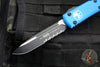 Microtech Ultratech OTF Knife- Single Edge- Blue Handle- Black Part Serrated Blade 121-2 BL