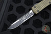 Microtech Ultratech OTF Knife- Single Edge- Frag Pattern OD Green G-10 Top- Black Part Serrated Edge Blade 121-2 FRGTODS