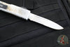 Microtech Sand Trooper Ultratech OTF Knife- Single Edge- Distressed White Handle- Distressed White Part Serrated Edge Blade 121-2 SAD