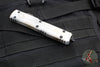 Microtech Sand Trooper Ultratech OTF Knife- Single Edge- Distressed White Handle- Distressed White Part Serrated Edge Blade 121-2 SAD