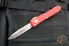 Microtech Ultratech OTF Knife- Single Edge- Red Handle- Satin Part Serrated Blade 121-5 RD