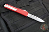 Microtech Ultratech OTF Knife- Single Edge- Red Handle- Satin Part Serrated Blade 121-5 RD