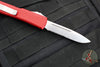 Microtech Ultratech OTF Knife- Single Edge- Red Handle- Satin Part Serrated Blade 121-5 RD