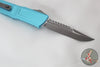 Microtech Combat Troodon Gen III OTF Knife- Interceptor Edge- Turquoise Handle- Apocalyptic Plain Edge Blade 1217-10 APTQS