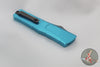 Microtech Combat Troodon Gen III OTF Knife- Interceptor Edge- Turquoise Handle- Apocalyptic Plain Edge Blade 1217-10 APTQS