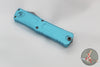 Microtech Combat Troodon Gen III OTF Knife- Interceptor Edge- Turquoise Handle- Apocalyptic Plain Edge Blade 1217-10 APTQS