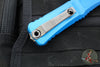 Microtech Combat Troodon Gen III OTF Knife- Interceptor Edge- Blue Handle- Apocalyptic Part Serrated Blade 1217-11 APBLS