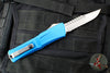 Microtech Combat Troodon Gen III OTF Knife- Interceptor Edge- Blue Handle- Stonewash Part Serrated Blade 1217-11 BLS
