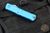 Microtech Combat Troodon Gen III OTF Knife- Interceptor Edge- Blue Handle- Stonewash Part Serrated Blade 1217-11 BLS