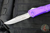 Microtech Combat Troodon Gen III OTF Knife- Interceptor Edge- Purple Handle- Stonewash Part Serrated Blade 1217-11 PUS