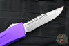 Microtech Combat Troodon Gen III OTF Knife- Interceptor Edge- Purple Handle- Stonewash Part Serrated Blade 1217-11 PUS