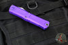 Microtech Combat Troodon Gen III OTF Knife- Interceptor Edge- Purple Handle- Stonewash Part Serrated Blade 1217-11 PUS
