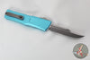 Microtech Combat Troodon Gen III OTF Knife- Interceptor Edge- Turquoise Handle- Stonewash Part Serrated Blade 1217-11 TQS