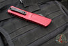 Microtech Combat Troodon Gen III OTF Knife- Interceptor Edge- Merlot Red Handle- Black Blade 1217-1 MRS