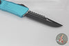 Microtech Combat Troodon Gen III OTF Knife- Interceptor Edge- Turquoise Handle- Black Blade 1217-1 TQS