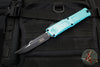 Microtech Combat Troodon Gen III OTF Knife- Interceptor Edge- Turquoise Handle- Black Blade 1217-1 TQS