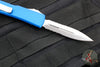Microtech Ultratech OTF Knife- Double Edge- Blue with Stonewash Part Serrated Blade 122-11 BL