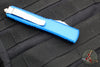 Microtech Ultratech OTF Knife- Double Edge- Blue with Stonewash Part Serrated Blade 122-11 BL