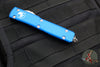 Microtech Ultratech OTF Knife- Double Edge- Blue with Stonewash Part Serrated Blade 122-11 BL