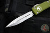 Microtech Ultratech OTF Knife- Double Edge- OD Green Handle- Stonewash Part Serrated Blade 122-11 OD