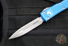 Microtech Ultratech OTF Knife- Double Edge- Distressed Blue- Apocalyptic Full Serrated Blade 122-12 DBL