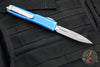Microtech Ultratech OTF Knife- Double Edge- Distressed Blue- Apocalyptic Full Serrated Blade 122-12 DBL