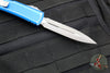 Microtech Ultratech OTF Knife- Double Edge- Distressed Blue- Apocalyptic Full Serrated Blade 122-12 DBL