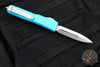 Microtech Ultratech OTF Knife- Double Edge- Turquoise Handle- Stonewash Full Serrated Blade 122-12 TQ