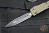 Microtech Ultratech OTF Knife- Double Edge- Frag Pattern OD Green G-10 Top- Black Plain Edge Blade 122-1 FRGTODS