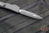 Microtech Ultratech OTF Knife- Double Edge- Tactical- Black G-10 Frag Handle-Black Plain Edge Blade 122-1 TFRGTBKS