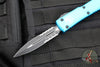 Microtech Ultratech OTF Knife- Double Edge- Turquoise Handle- Black Part Serrated Blade 122-2 TQ