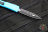Microtech Ultratech OTF Knife- Double Edge- Turquoise Handle- Black Part Serrated Blade 122-2 TQ