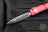 Microtech Ultratech OTF Knife- Double Edge- Red Handle- Black Full Serrated Blade 122-3 RD