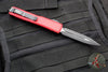Microtech Ultratech OTF Knife- Double Edge- Red Handle- Black Full Serrated Blade 122-3 RD