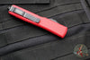 Microtech Ultratech OTF Knife- Double Edge- Red Handle- Black Full Serrated Blade 122-3 RD