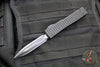 Microtech Ultratech OTF Knife- Double Edge- Tactical- Black G-10 Frag Handle-Black Full Serrated Edge Blade 122-3 TFRGTBKS