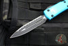 Microtech Ultratech OTF Knife- Double Edge- Turquoise Handle- Black Full Serrated Blade 122-3 TQ