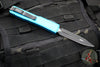 Microtech Ultratech OTF Knife- Double Edge- Turquoise Handle- Black Full Serrated Blade 122-3 TQ