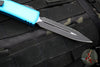 Microtech Ultratech OTF Knife- Double Edge- Turquoise Handle- Black Full Serrated Blade 122-3 TQ