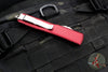 Microtech Ultratech OTF Knife- Double Edge- Merlot Red Handle- Satin Part Serrated Blade 122-5 MR