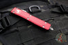 Microtech Ultratech OTF Knife- Double Edge- Merlot Red Handle- Satin Part Serrated Blade 122-5 MR