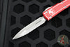 Microtech Ultratech OTF Knife- Double Edge- Distressed Red Handle- Apocalyptic Double Full Serrated Blade 122-D12 DRD