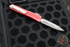Microtech Ultratech OTF Knife- Double Edge- Distressed Red Handle- Apocalyptic Double Full Serrated Blade 122-D12 DRD