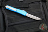 Microtech Ultratech OTF Knife- Tanto Edge- Blue Handle- Apocalyptic Blade 123-10 APBL