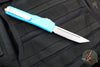 Microtech Ultratech OTF Knife- Tanto Edge- Turquoise Handle- Stonewash Part Serrated Blade 123-11 TQ