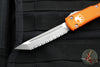 Microtech Ultratech OTF Knife- Tanto Edge- Orange Handle- Apocalyptic Full Serrated Blade 123-12 APOR