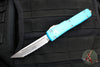 Microtech Ultratech OTF Knife- Tanto Edge- Turquoise Handle- Stonewash Full Serrated Blade 123-12 TQ