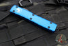 Microtech Ultratech OTF Knife- Tanto Edge- Blue Handle- Black Part Serrated Blade 123-2 BL