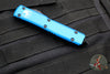 Microtech Ultratech OTF Knife- Tanto Edge- Blue Handle- Black Full Serrated Blade 123-3 BL